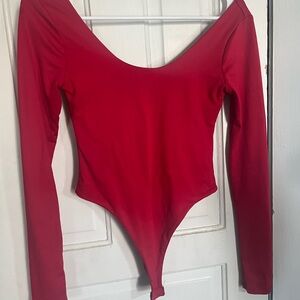 Red Long Sleeve Bodysuit